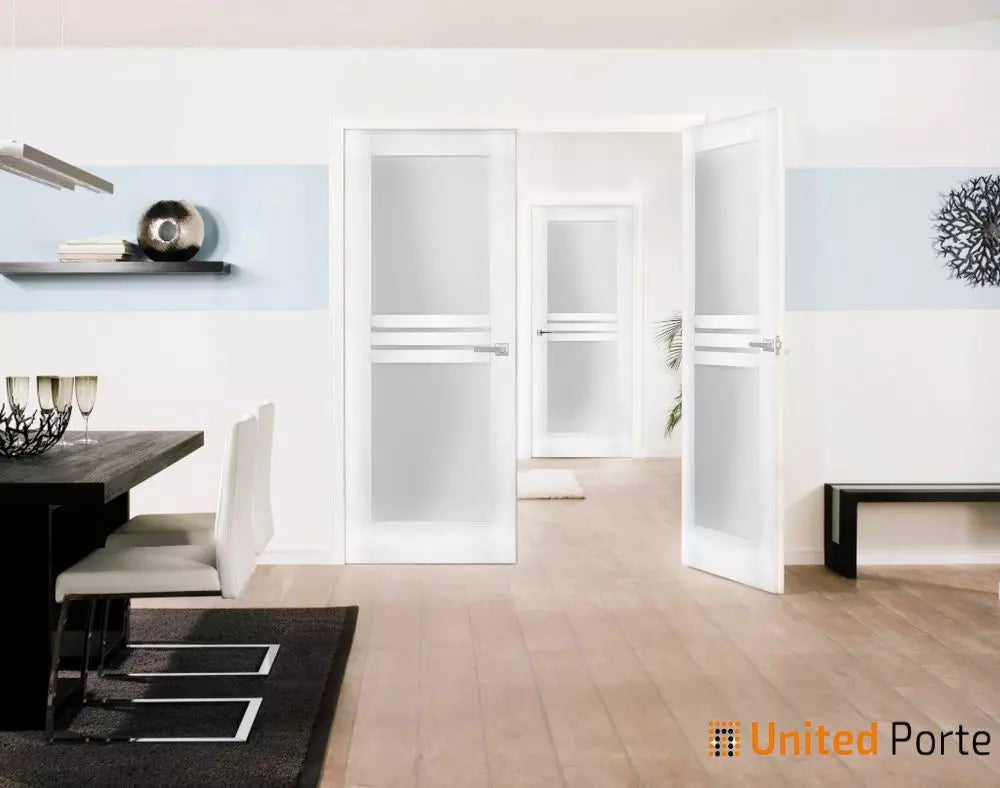 Solid French Door with Opaque Glass | Bathroom Bedroom Modern Doors | Buy Doors Online