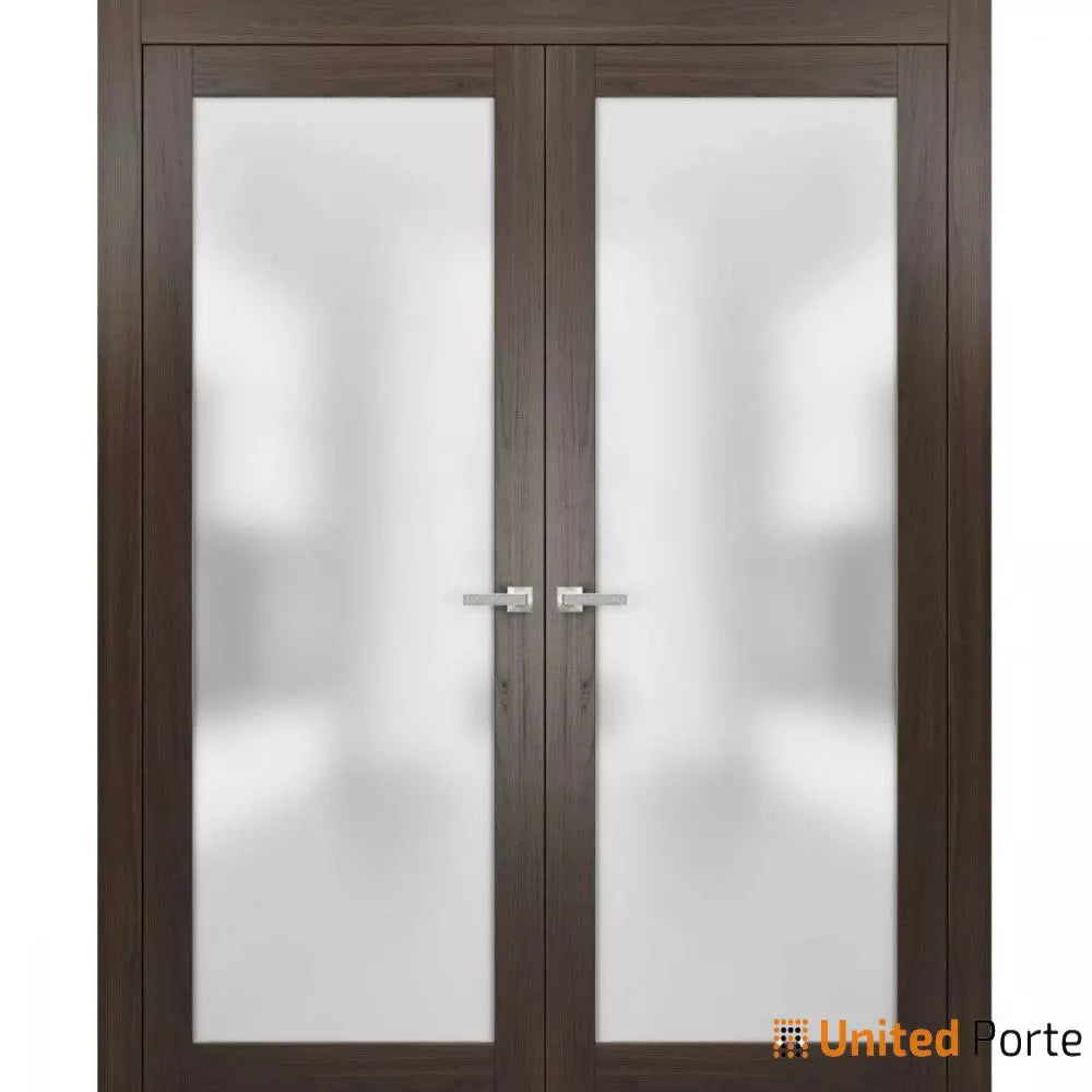 Solid French Doors with Frosted Glass | Closet Bedroom Sturdy Doors | Buy Doors Online