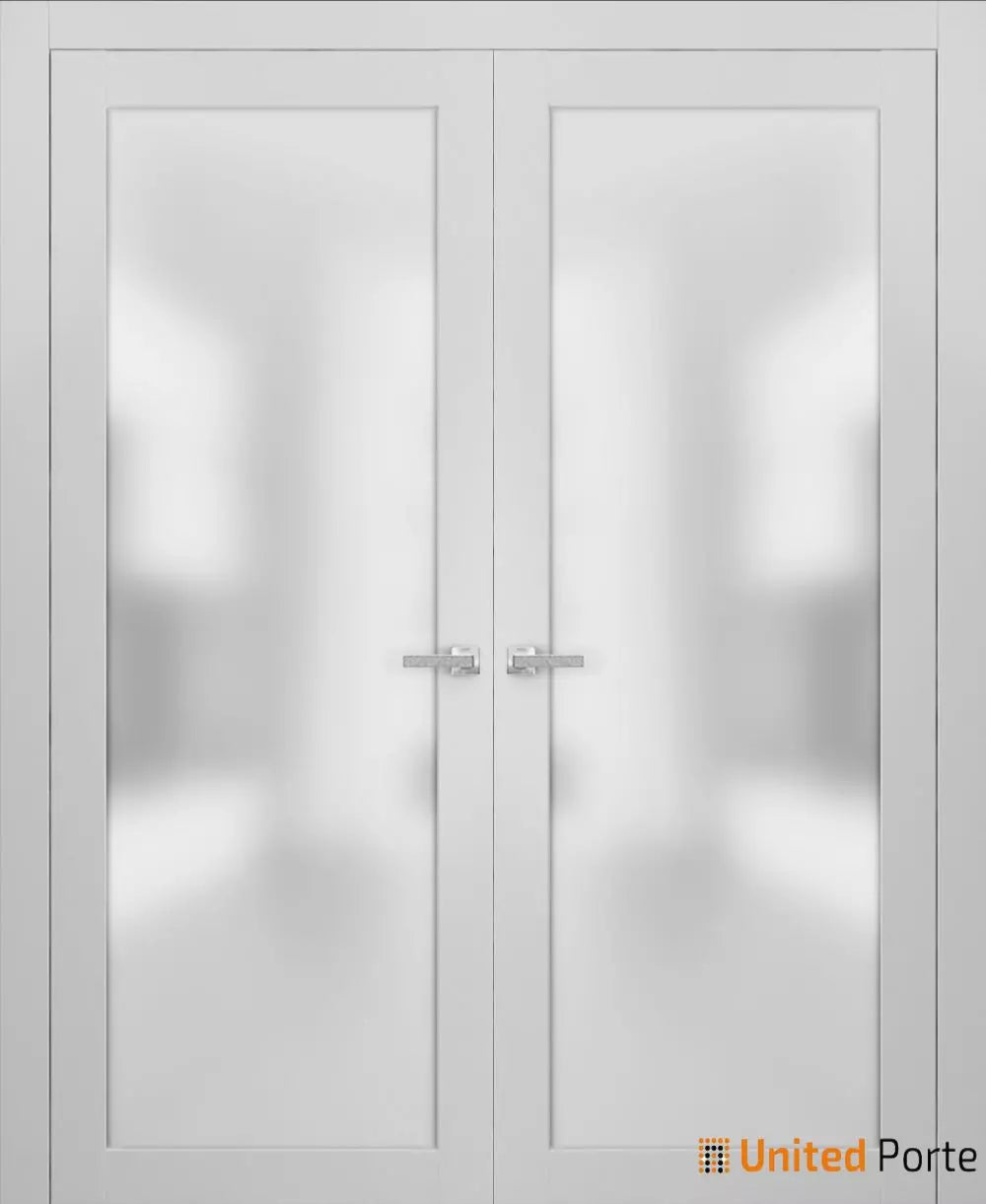 Solid French Doors with Frosted Glass | Closet Bedroom Sturdy Doors | Buy Doors Online