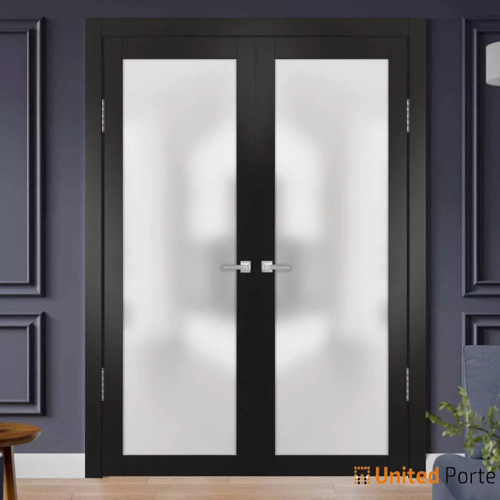 Solid French Doors with Frosted Glass | Closet Bedroom Sturdy Doors | Buy Doors Online