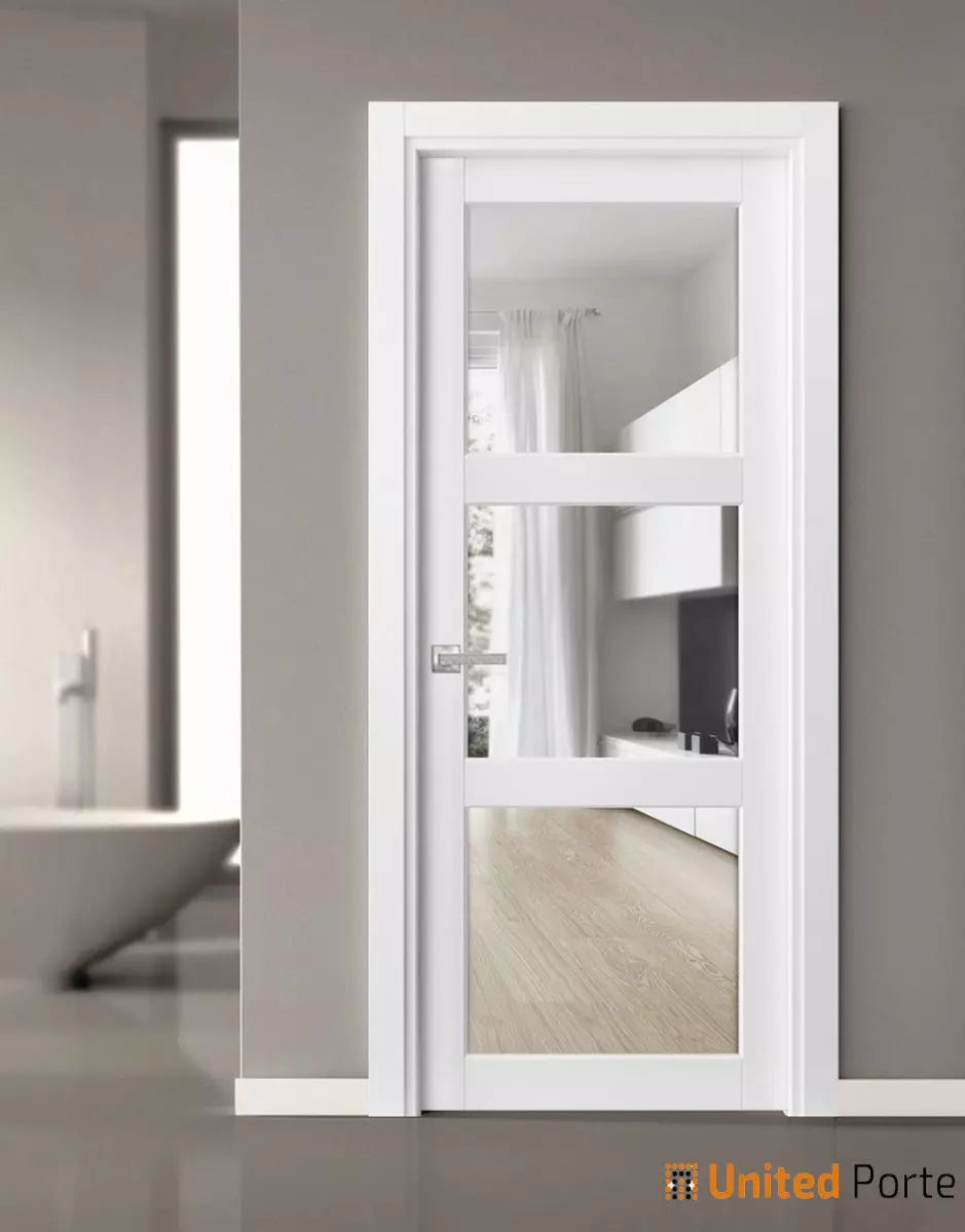 Solid French Interior Doors with Clear Glass | Bathroom Bedroom Sturdy Doors | Buy Doors Online