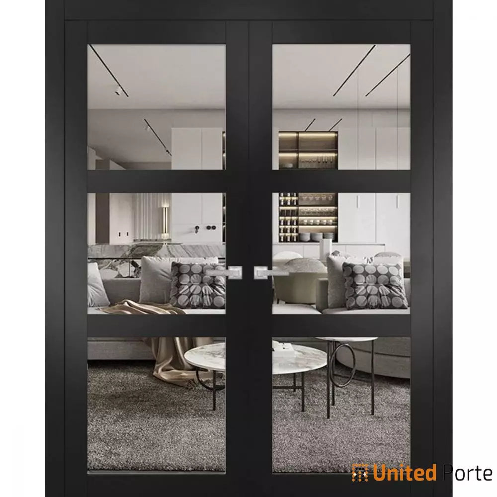 Solid French Interior Doors with Clear Glass | Bathroom Bedroom Sturdy Doors | Buy Doors Online