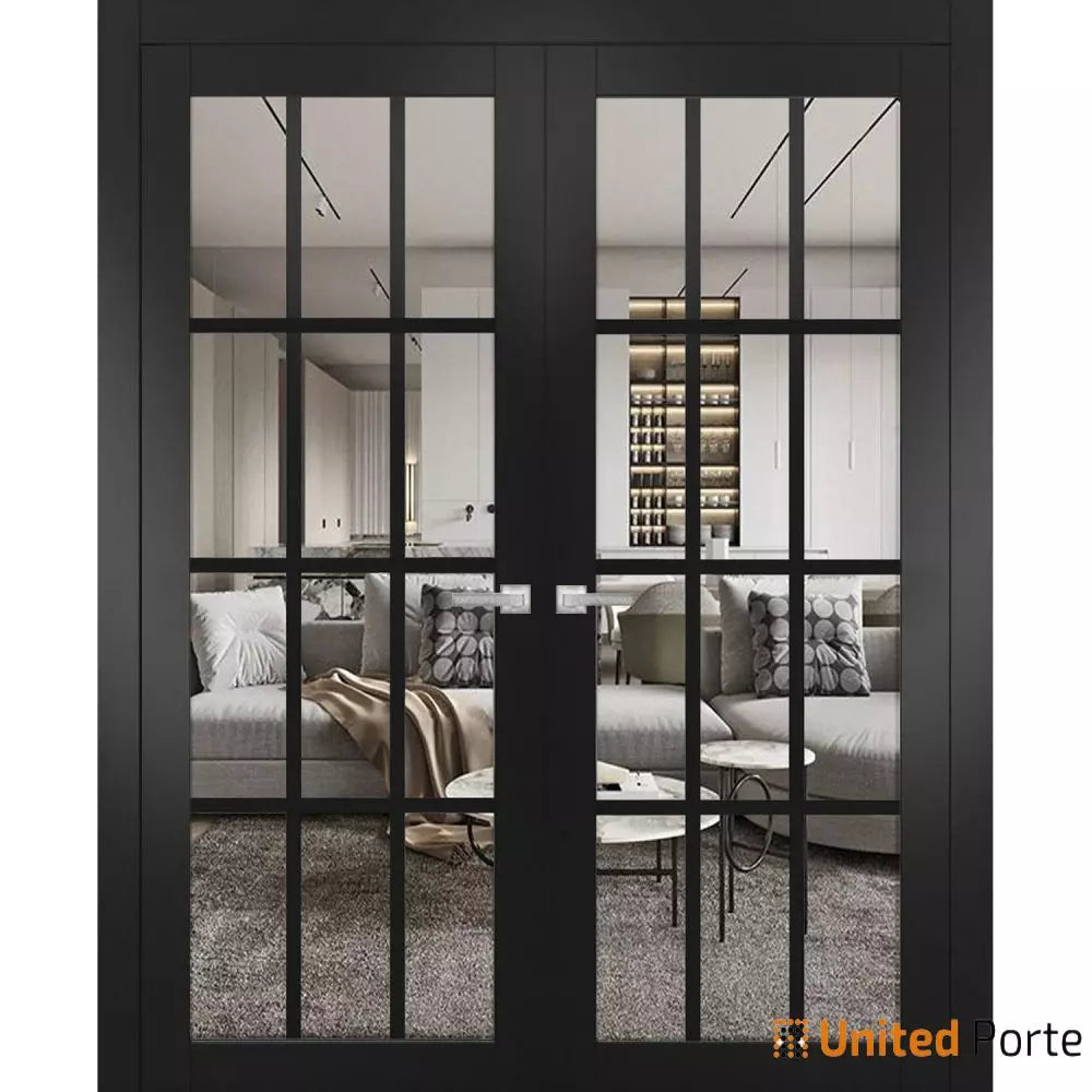 Solid French Interior Door with Clear Glass | Bathroom Bedroom Sturdy Doors | Buy Doors Online