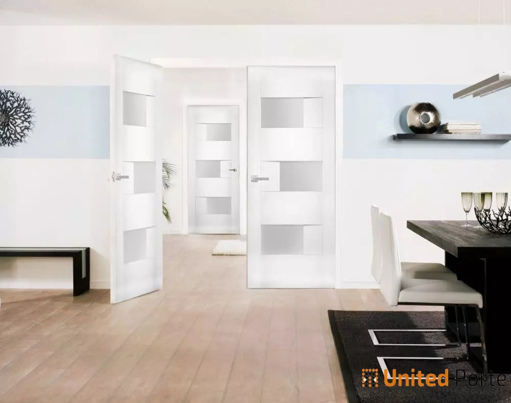 Solid French Modern Door with Opaque Glass | Closet Bedroom Modern Doors | Buy Doors Online