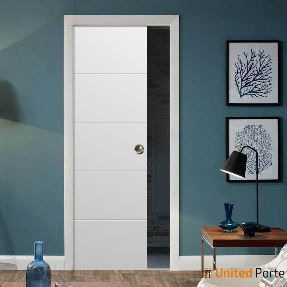 Modern Pocket Doors with Decorative Panels | Solid Wood Interior Bedroom Sliding Closet Door | Buy Doors Online