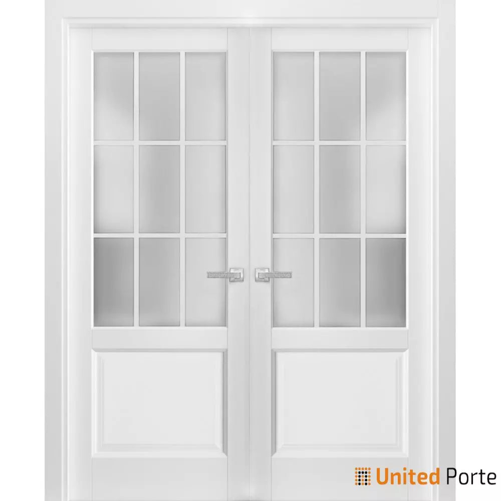 Solid French Swing Doors with Frosted Glass | Bathroom Bedroom Sturdy Doors | Buy Doors Online