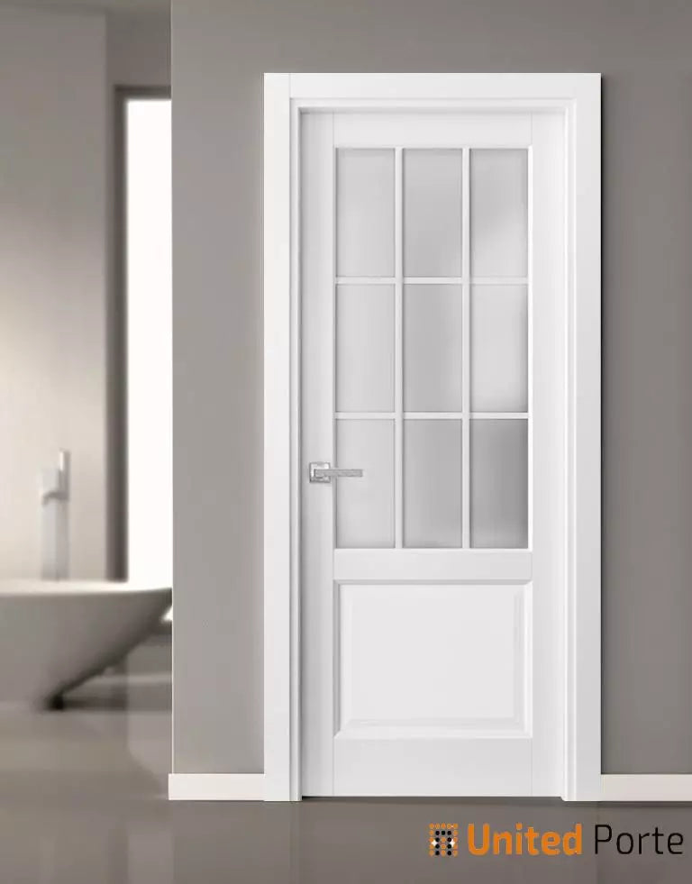 Solid French Swing Doors with Frosted Glass | Bathroom Bedroom Sturdy Doors | Buy Doors Online