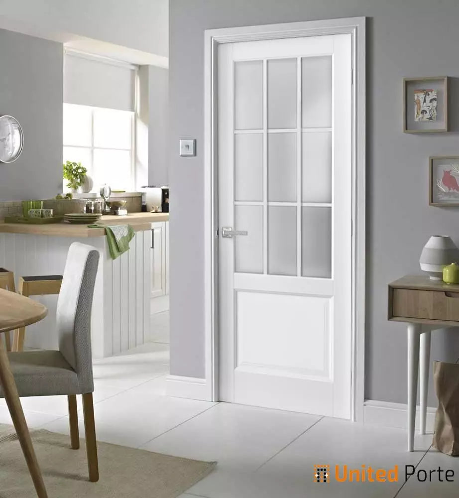 Solid French Swing Doors with Frosted Glass | Bathroom Bedroom Sturdy Doors | Buy Doors Online