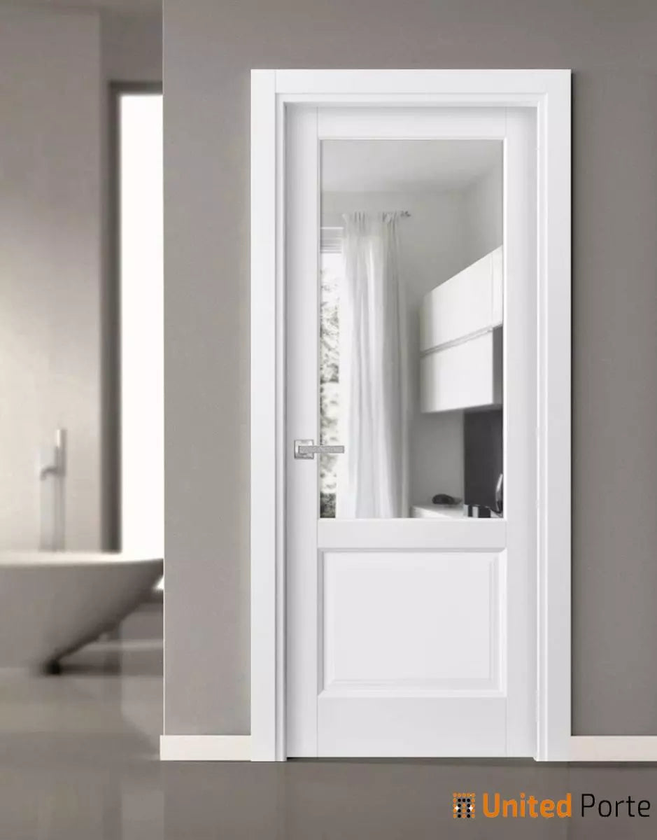 Solid Interior French Door with Clear Glass | Closet Bedroom Sturdy Doors | Buy Doors Online