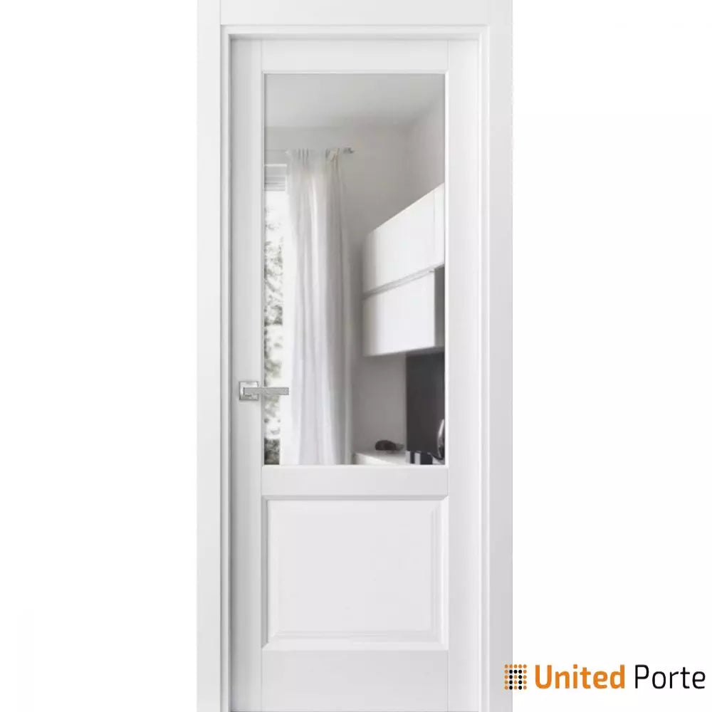 Solid Interior French Door with Clear Glass | Closet Bedroom Sturdy Doors | Buy Doors Online