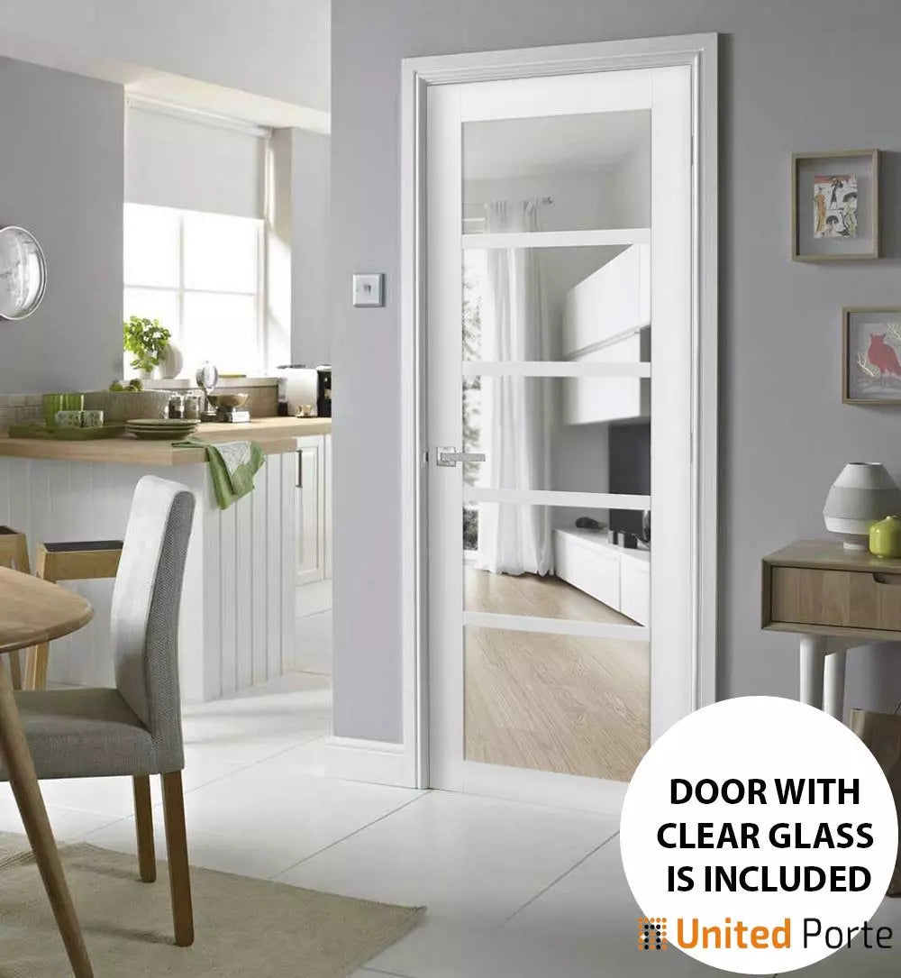 Solid Interior French Door with Clear Glass | Closet Bedroom Sturdy Doors | Buy Doors Online