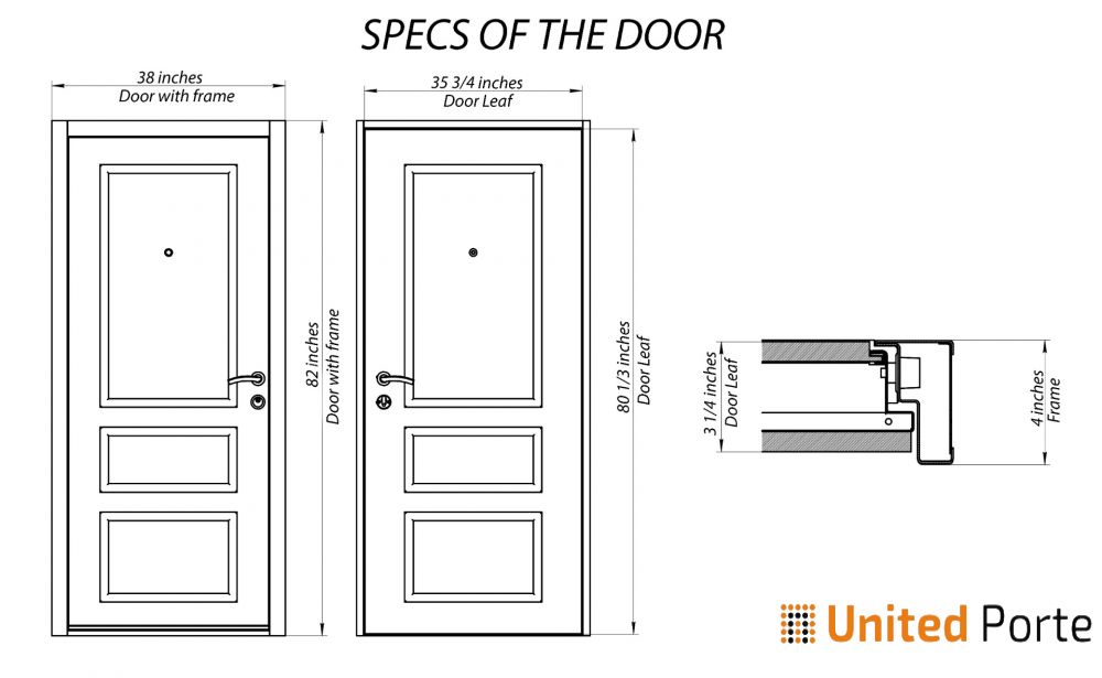 Front Exterior Prehung Steel Door | Stainless Inserts Single Modern Painted Doors | Buy Doors Online