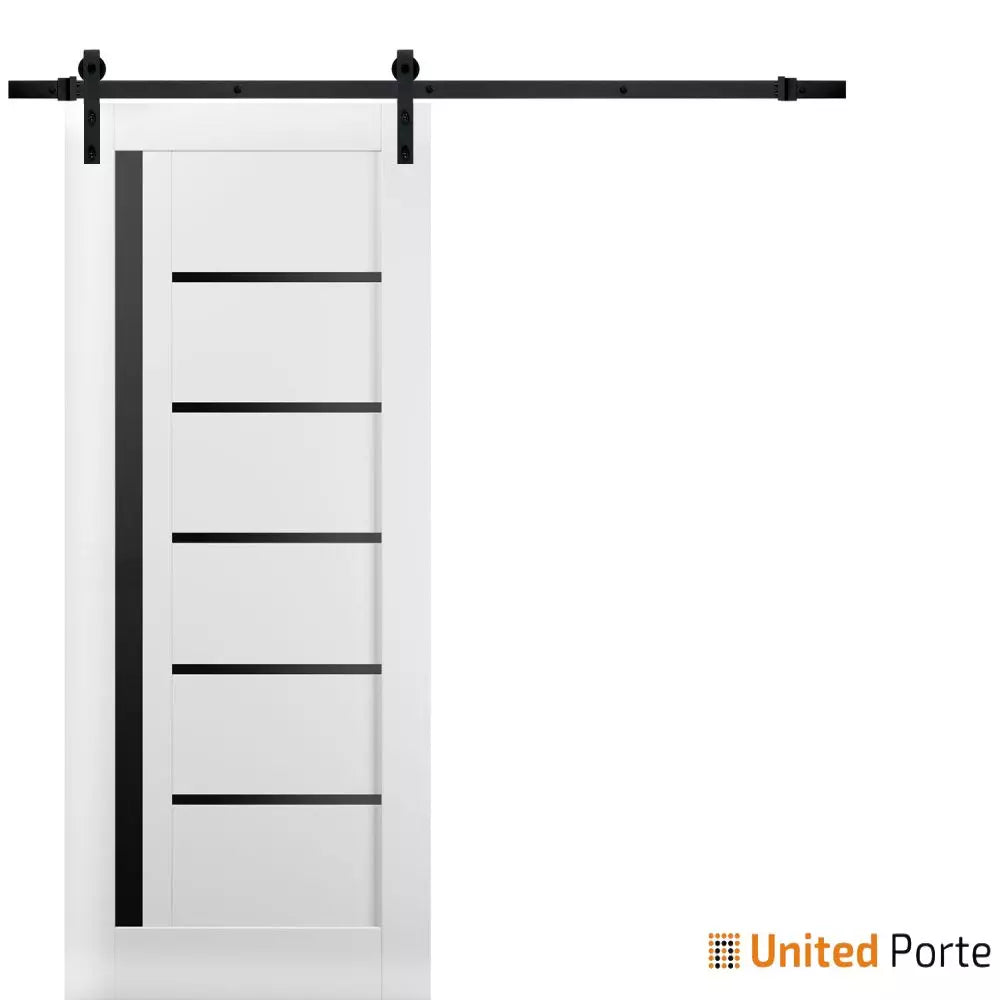 Sturdy Barn Door with Black Glass | Solid Panel Interior Doors | Buy Doors Online