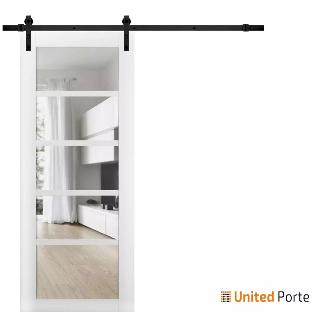 Sturdy Barn Door with Clear Glass | Solid Panel Interior Doors | Buy Doors Online