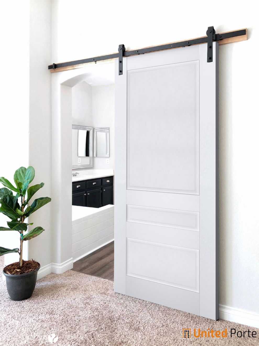 Sturdy Barn Door with Decorative Panels | Solid Panel Interior Doors | Buy Doors Online