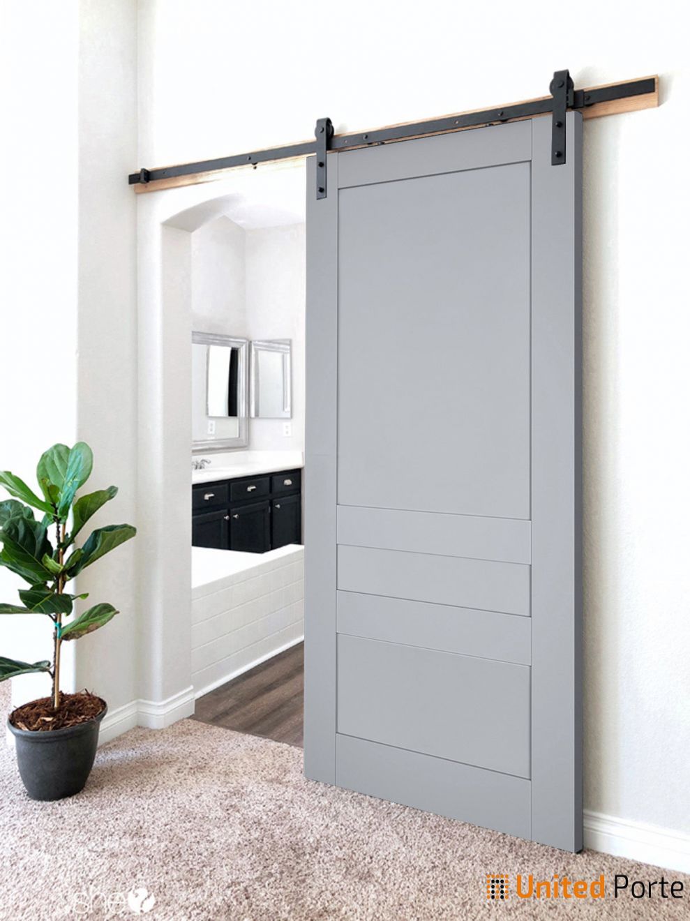 Sturdy Barn Door with Decorative Panels | Solid Panel Interior Doors | Buy Doors Online
