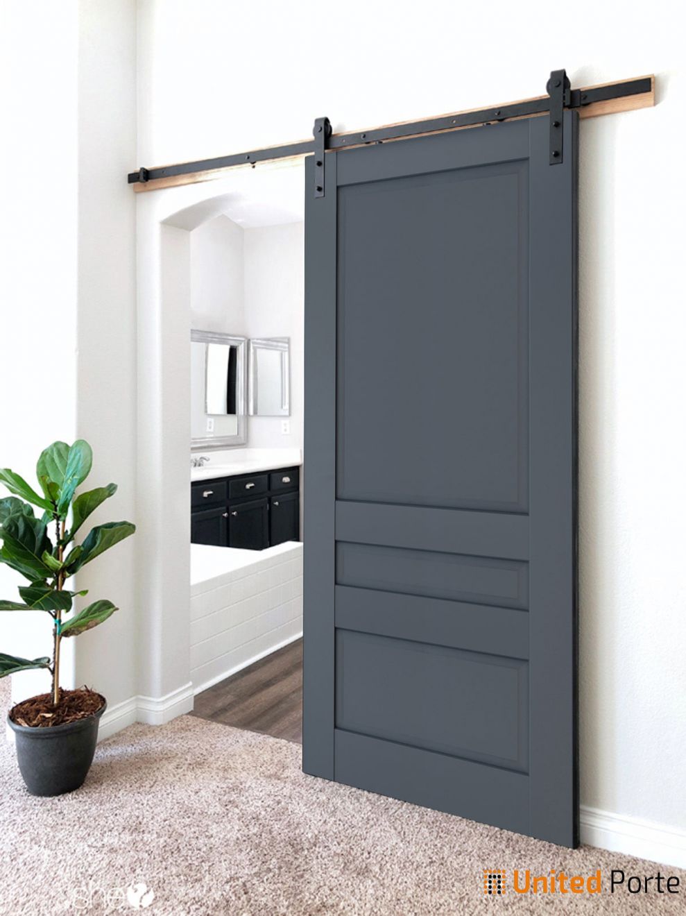 Sturdy Barn Door with Decorative Panels | Solid Panel Interior Doors | Buy Doors Online