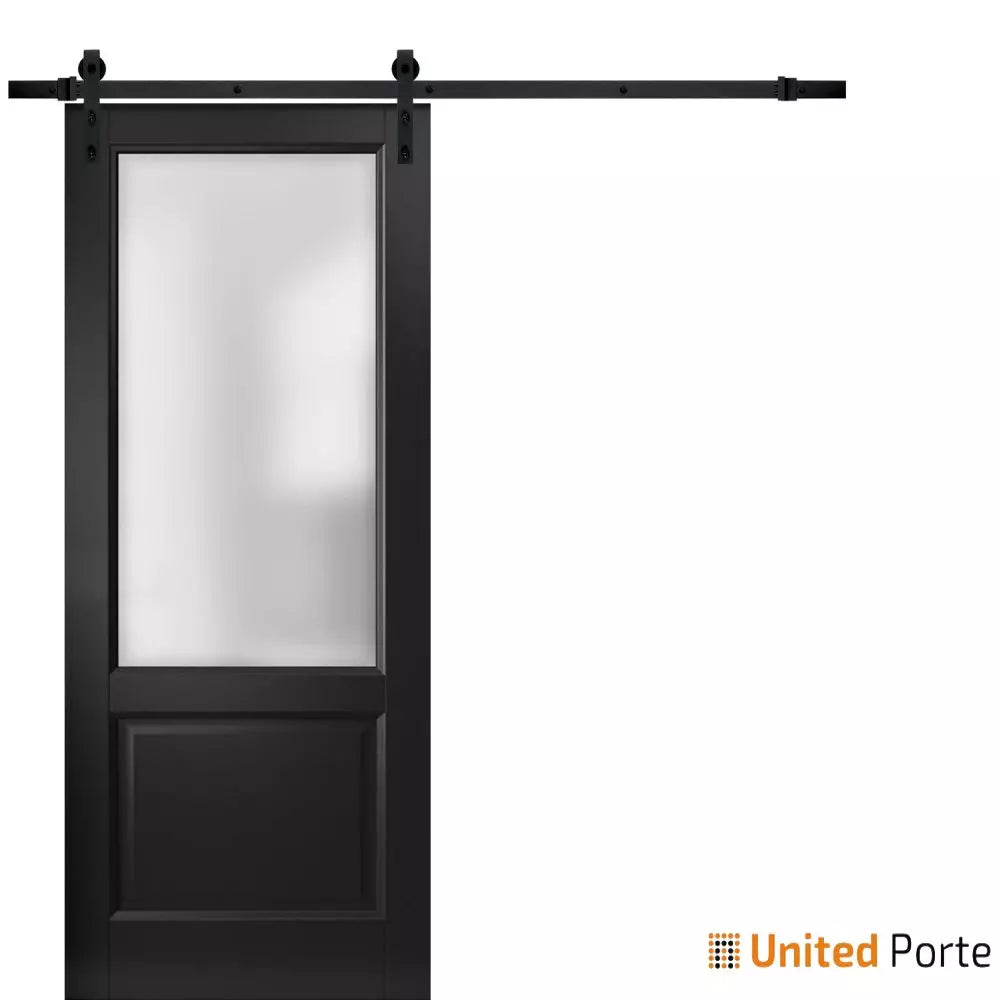 Sturdy Barn Door with Frosted Glass | Solid Panel Interior Doors | Buy Doors Online