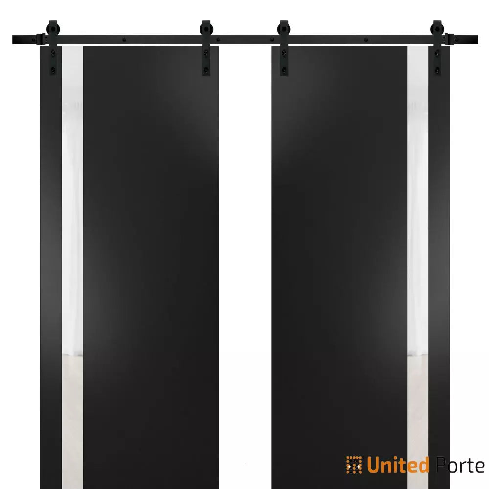 Sturdy Barn Door with Frosted Glass | Modern Solid Panel Interior Doors | Buy Doors Online