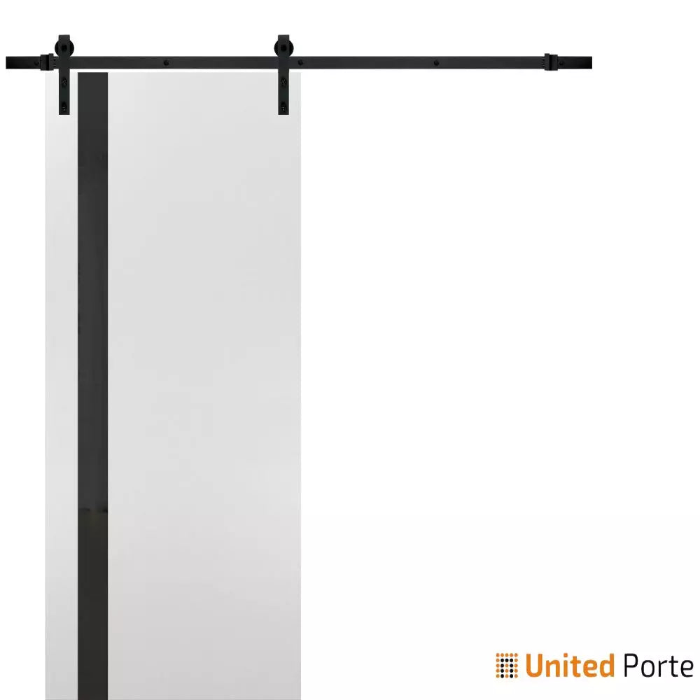 Sturdy Barn Door with Frosted Glass | Modern Solid Panel Interior Doors | Buy Doors Online