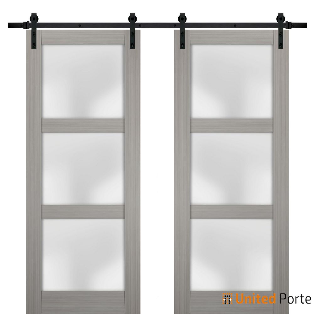 Sturdy Barn Door with Frosted Glass | Solid Panel Interior Door | Buy Doors Online