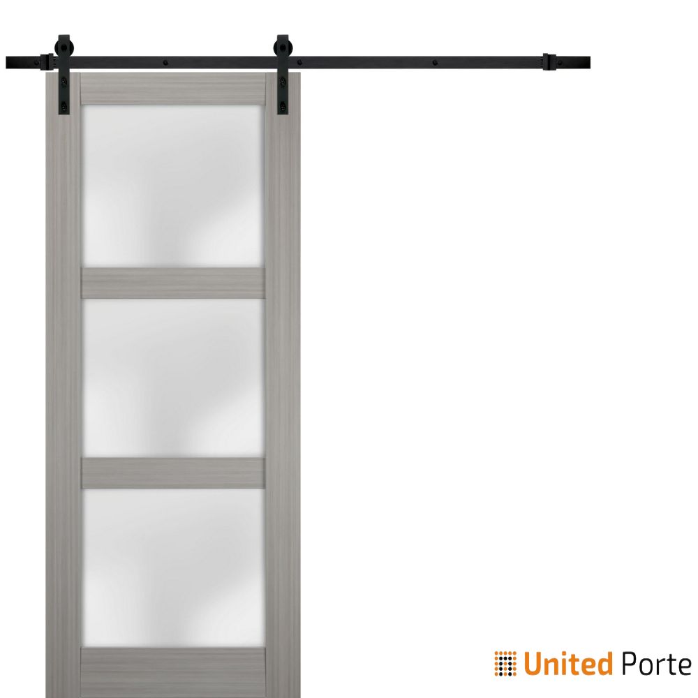 Sturdy Barn Door with Frosted Glass | Solid Panel Interior Door | Buy Doors Online