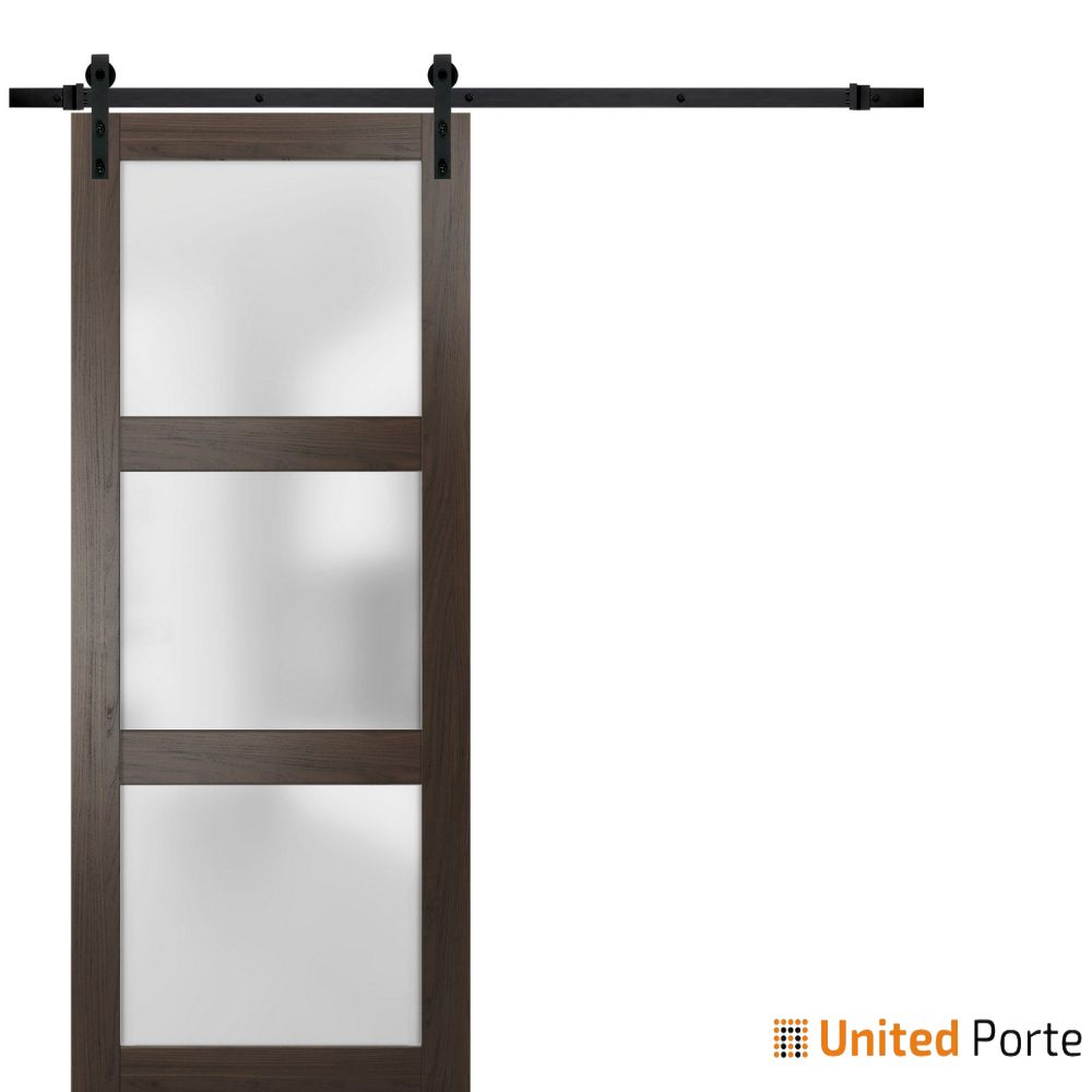 Sturdy Barn Door with Frosted Glass | Solid Panel Interior Door | Buy Doors Online