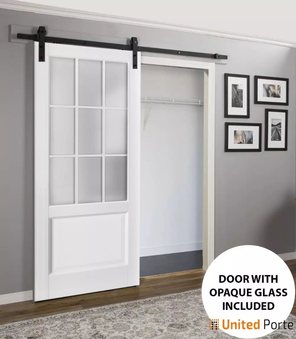 Sturdy Barn Door with Frosted Glass | Solid Panel Interior Doors | Buy Doors Online