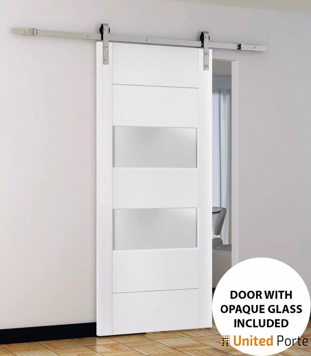 Sturdy Barn Door with Frosted Glass | Solid Panel Interior Doors | Buy Doors Online
