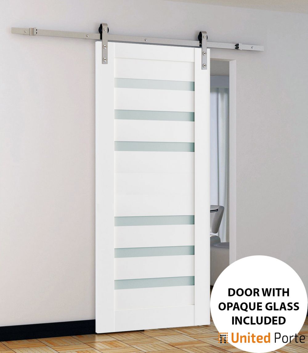 Sturdy Barn Door with Frosted Glass | Solid Panel Interior Doors | Buy Doors Online