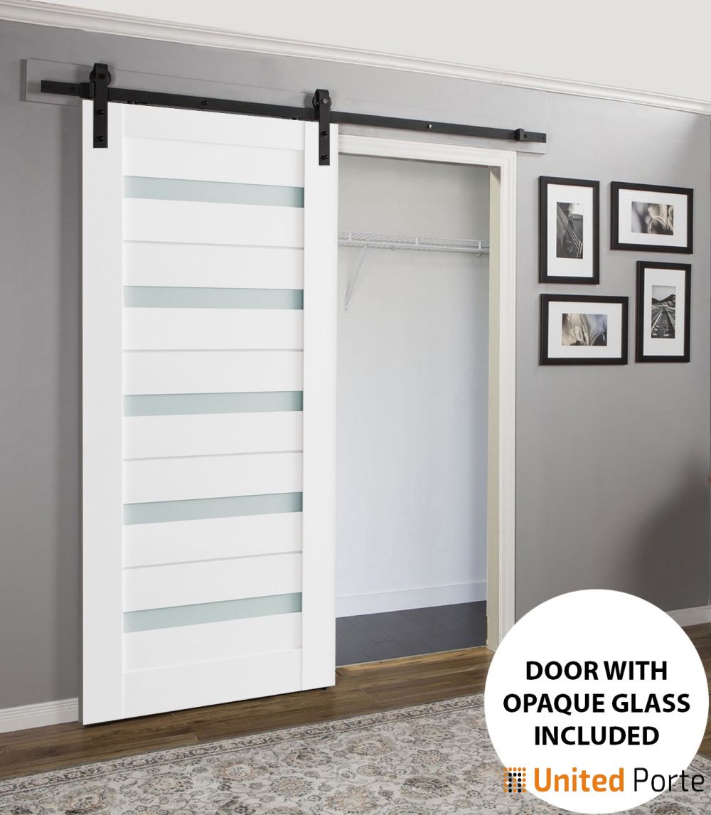 Sturdy Barn Door with Frosted Glass | Solid Panel Interior Doors | Buy Doors Online