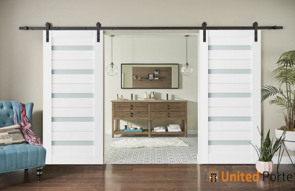 Sturdy Barn Door with Frosted Glass | Solid Panel Interior Doors | Buy Doors Online