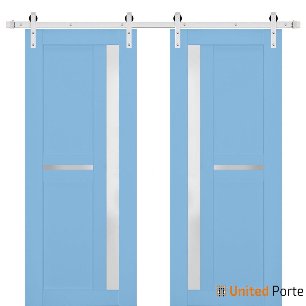 Sturdy Barn Door with Frosted Glass | Solid Panel Interior Doors | Buy Doors Online