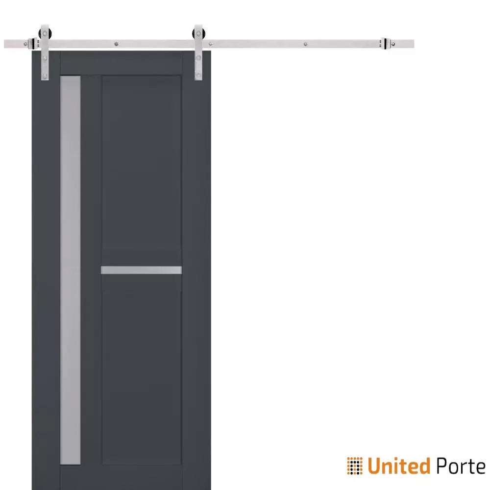 Sturdy Barn Door with Frosted Glass | Solid Panel Interior Doors | Buy Doors Online