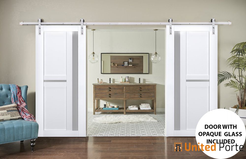 Sturdy Barn Door with Frosted Glass | Solid Panel Interior Doors | Buy Doors Online