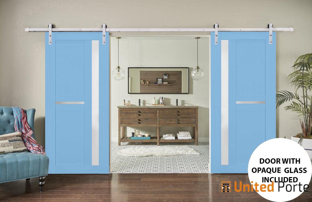 Sturdy Barn Door with Frosted Glass | Solid Panel Interior Doors | Buy Doors Online