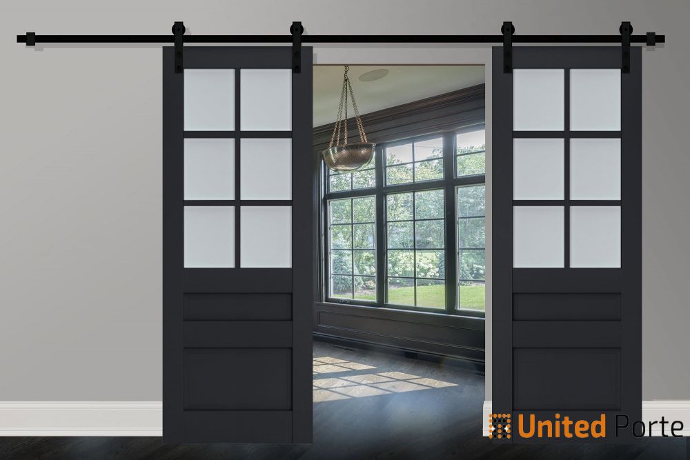 Sturdy Barn Door with Frosted Glass | Solid Panel Interior Doors | Buy Doors Online