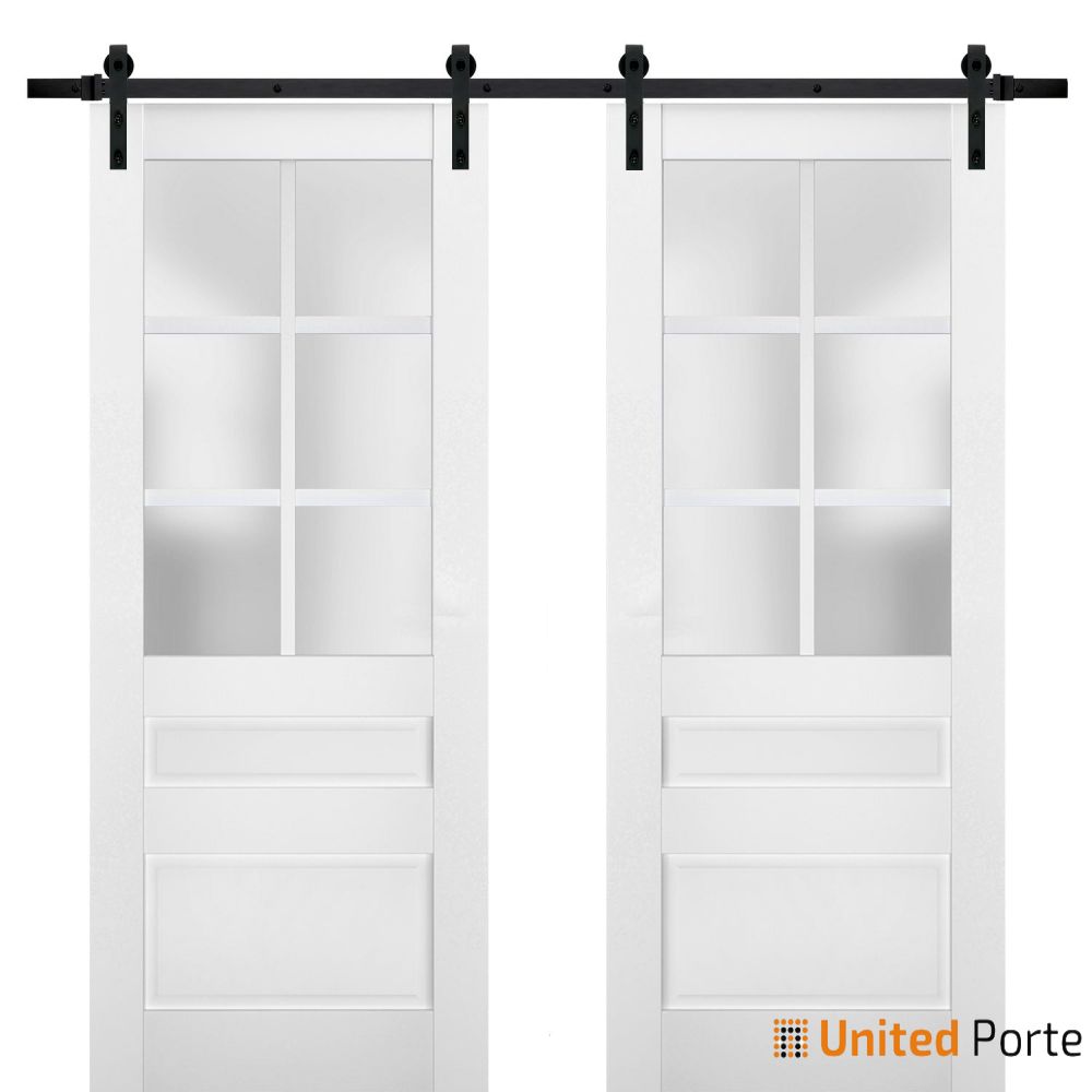 Sturdy Barn Door with Frosted Glass | Solid Panel Interior Doors | Buy Doors Online