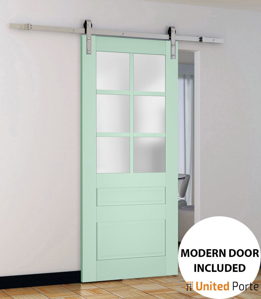 Sturdy Barn Door with Frosted Glass | Solid Panel Interior Doors | Buy Doors Online