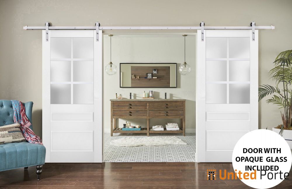 Sturdy Barn Door with Frosted Glass | Solid Panel Interior Doors | Buy Doors Online