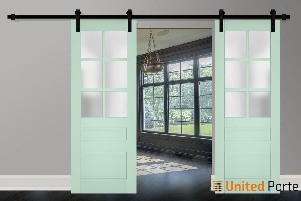 Sturdy Barn Door with Frosted Glass | Solid Panel Interior Doors | Buy Doors Online