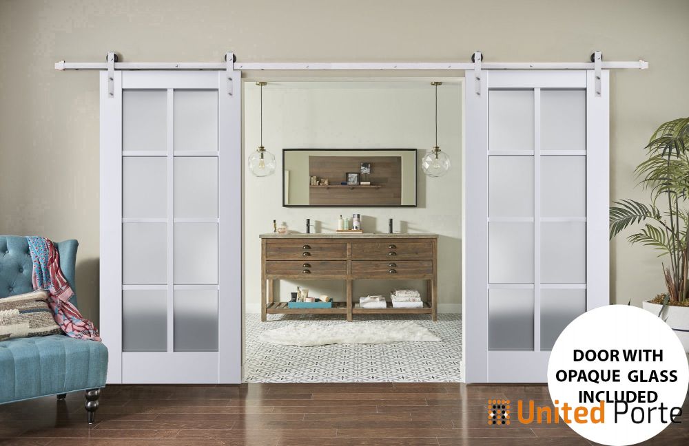 Sturdy Barn Door with Frosted Glass | Solid Panel Interior Doors | Buy Doors Online