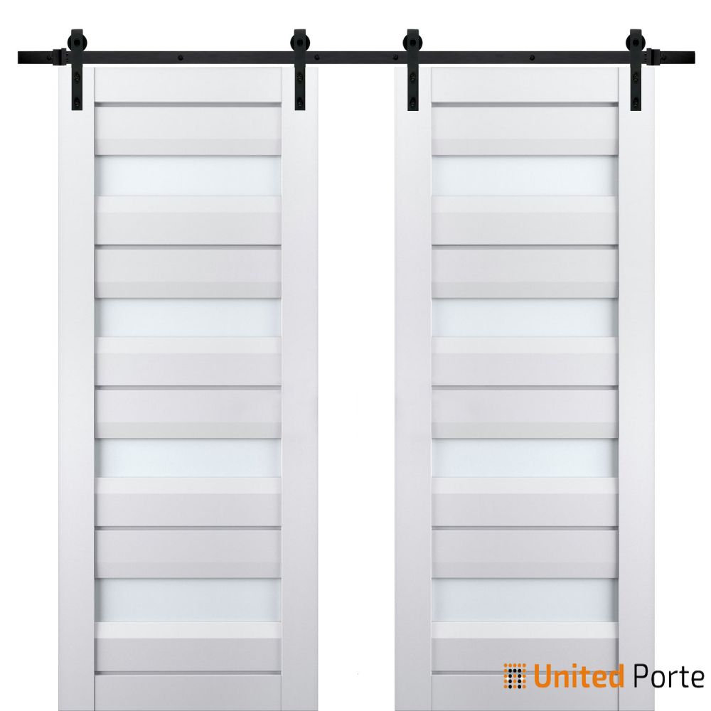 Sturdy Barn Door with Frosted Glass | Solid Panel Modern Interior Doors | Buy Doors Online