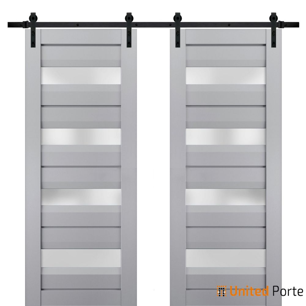Sturdy Barn Door with Frosted Glass | Solid Panel Modern Interior Doors | Buy Doors Online