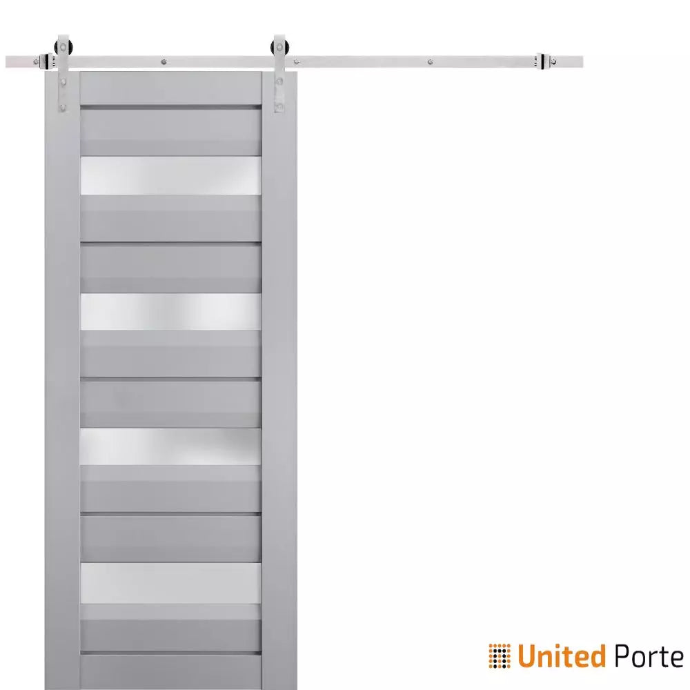 Sturdy Barn Door with Frosted Glass | Solid Panel Modern Interior Doors | Buy Doors Online