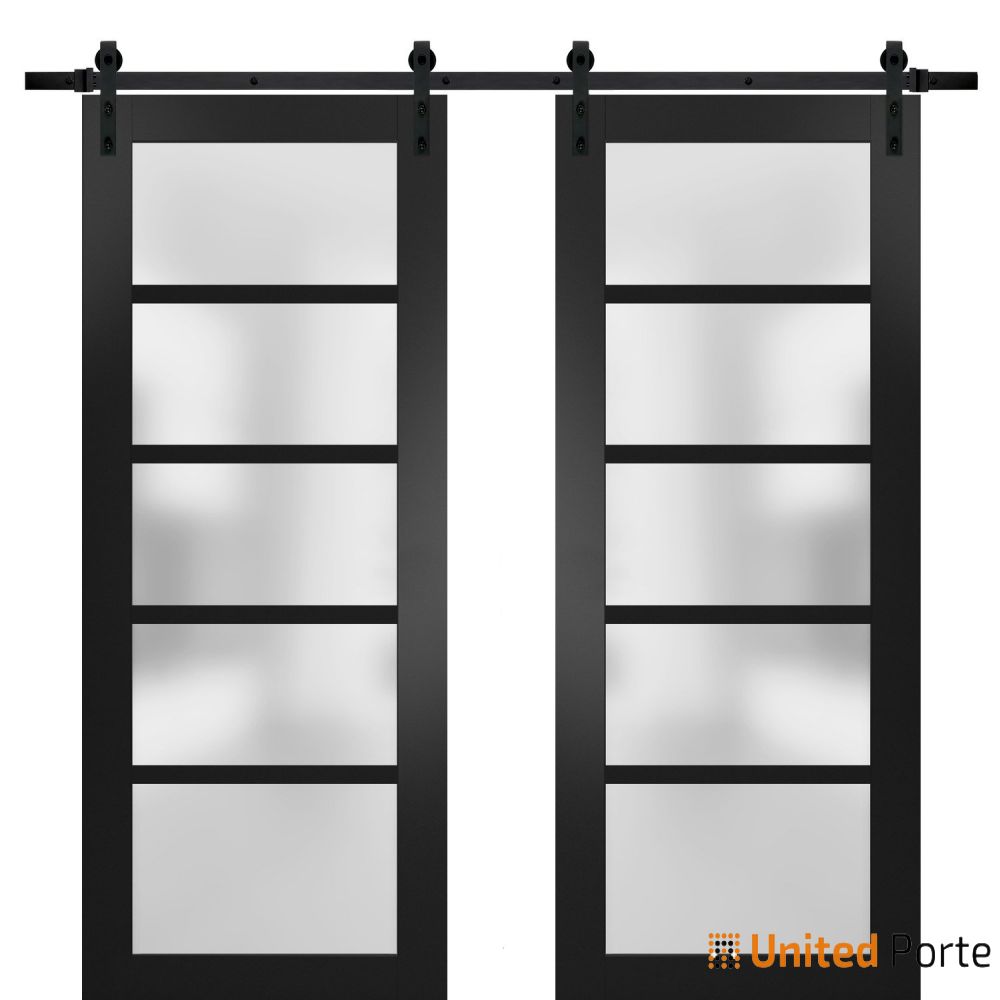 Sturdy Barn Door with Frosted Opaque Glass | Solid Panel Interior Doors | Buy Doors Online