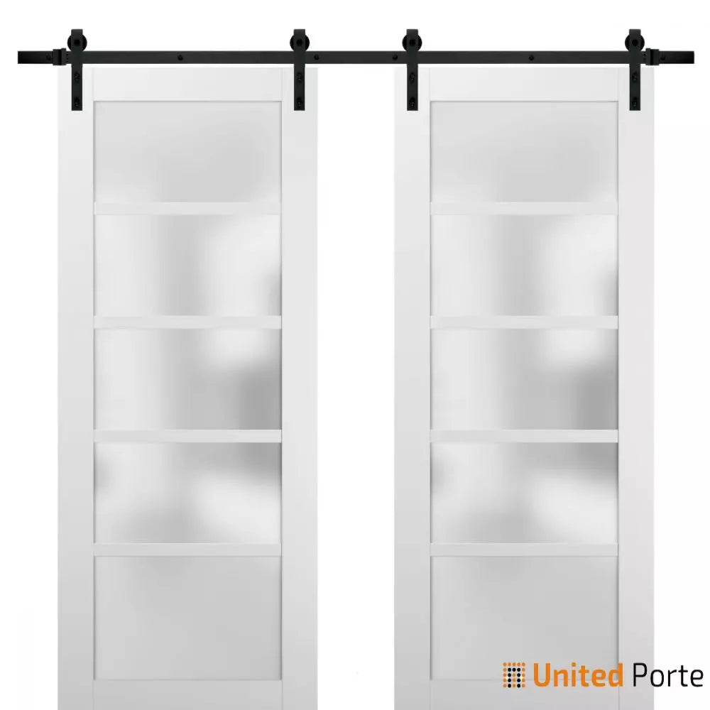 Sturdy Barn Door with Frosted Opaque Glass | Solid Panel Interior Doors | Buy Doors Online