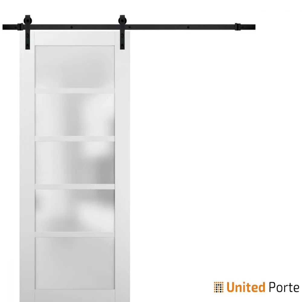 Sturdy Barn Door with Frosted Opaque Glass | Solid Panel Interior Doors | Buy Doors Online