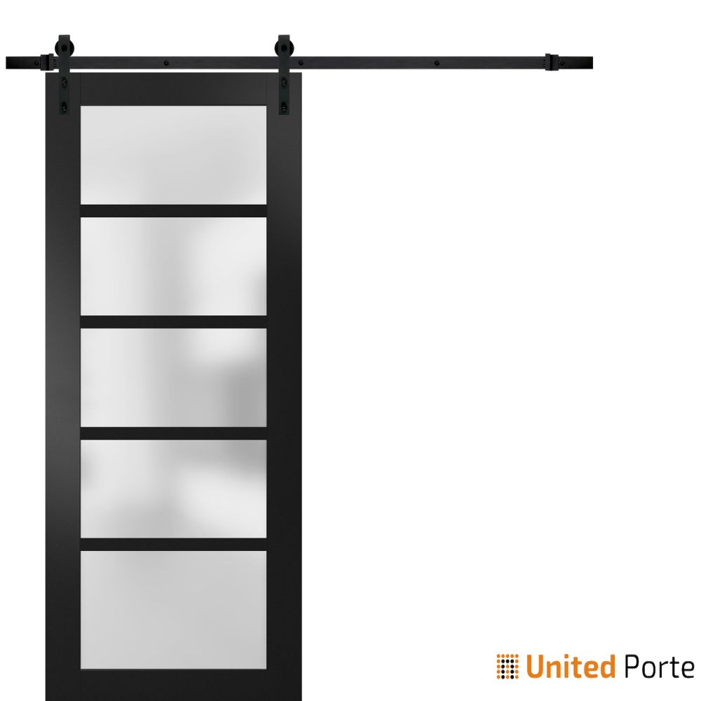 Sturdy Barn Door with Frosted Opaque Glass | Solid Panel Interior Doors | Buy Doors Online
