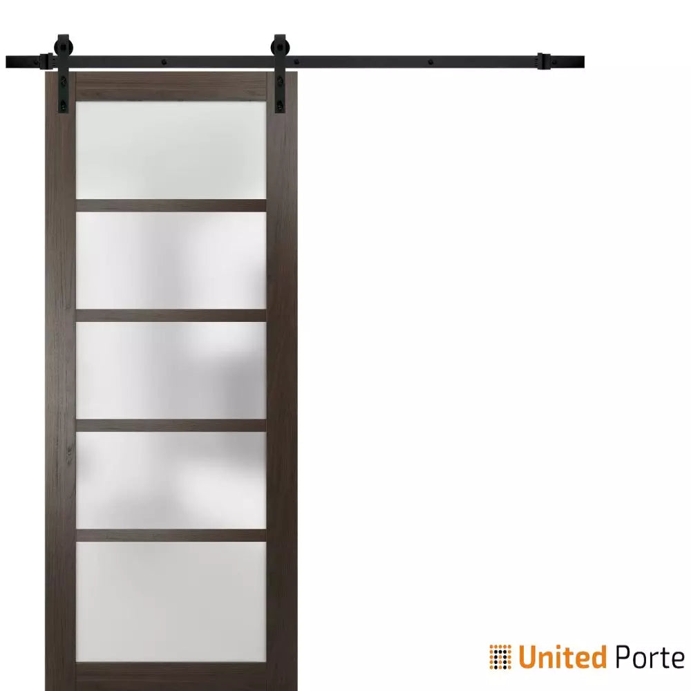 Sturdy Barn Door with Frosted Opaque Glass | Solid Panel Interior Doors | Buy Doors Online